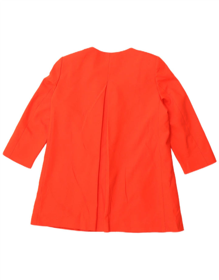 ZARA Chaqueta tipo blazer abierta de manga 3/4 para mujer UK 44 Grande Algodón naranja