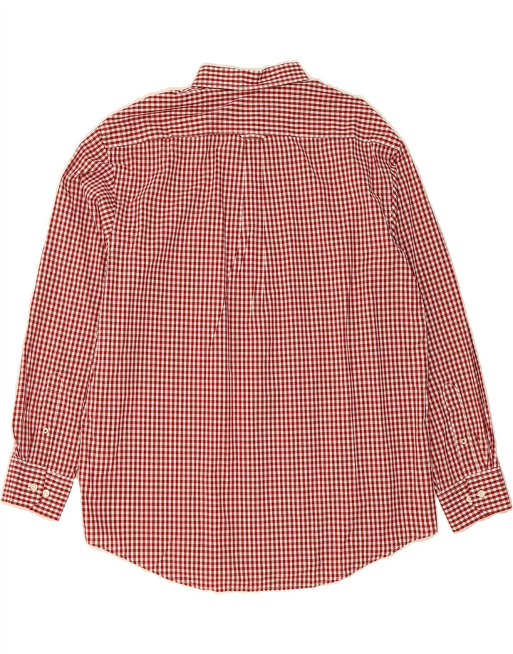 IZOD Mens Shirt XL Red Gingham Cotton Vintage Izod and Second-Hand Izod from Messina Hembry 