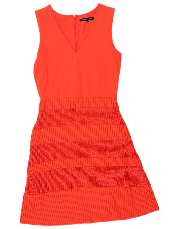 French Connection Vestido acampanado sin mangas para mujer UK 42 Naranja mediano