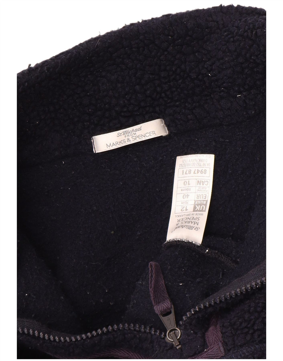 Marks & Spencer - Jersey de forro polar extragrande para mujer, talla 40, tamaño mediano, azul marino