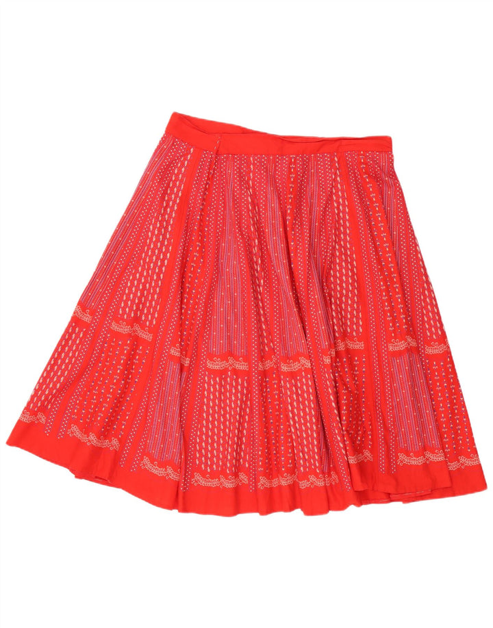 C&A Falda Plisada Acampanada para Mujer W34 Grande Algodón Rojo