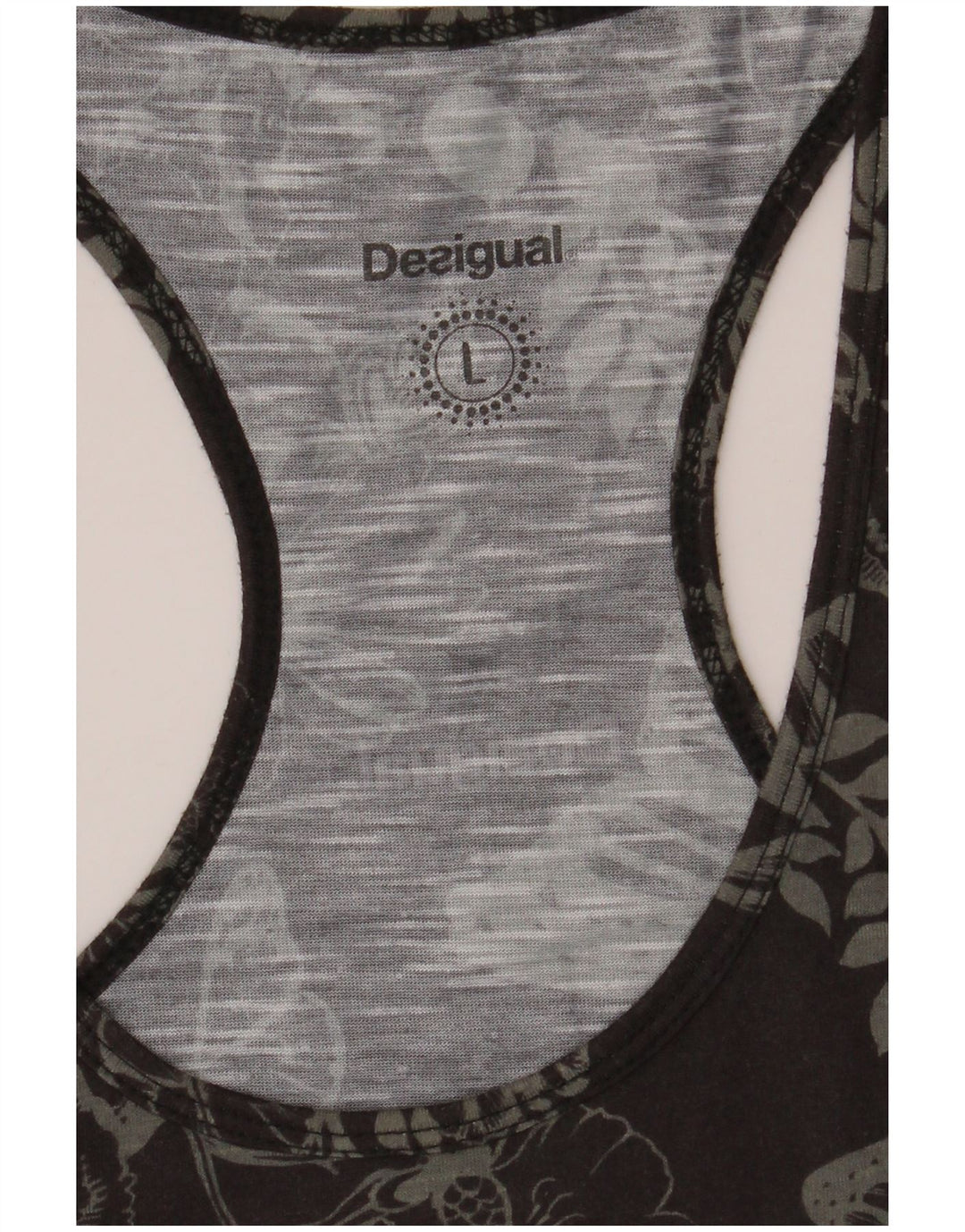 Desigual Mujer Gráfico Chaleco Top Reino Unido 40 Grande Negro Floral