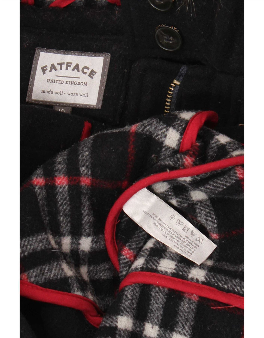 Trenca con capucha para mujer de Fat Face UK 10 Small Lana azul marino