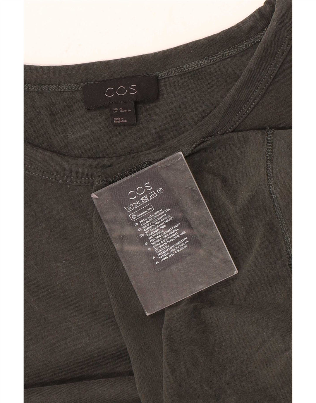 Cos Camiseta Hombre Top XL Algodón Gris