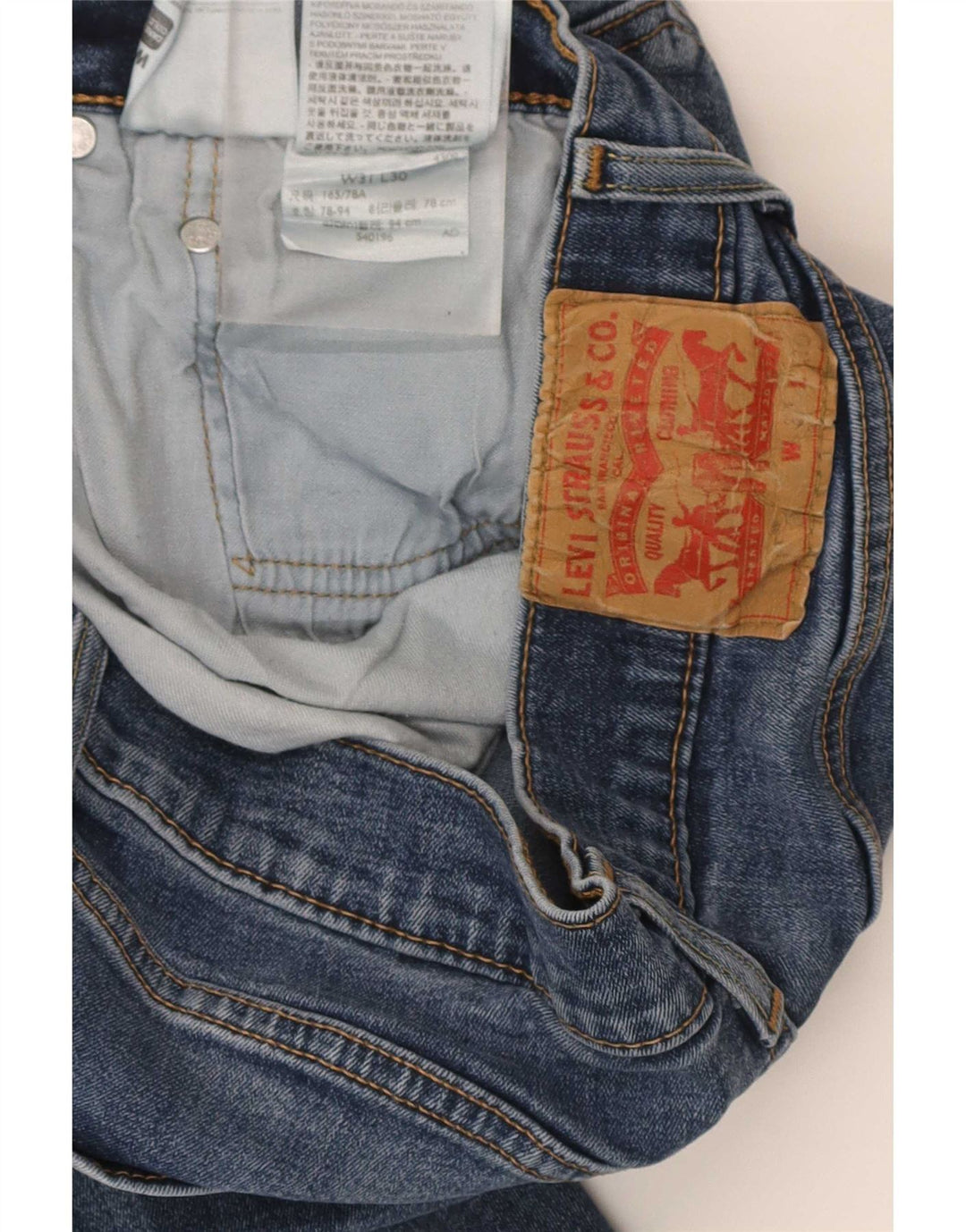 Vaqueros Levi's Hombre Rectos W31 L30 Algodón Azul