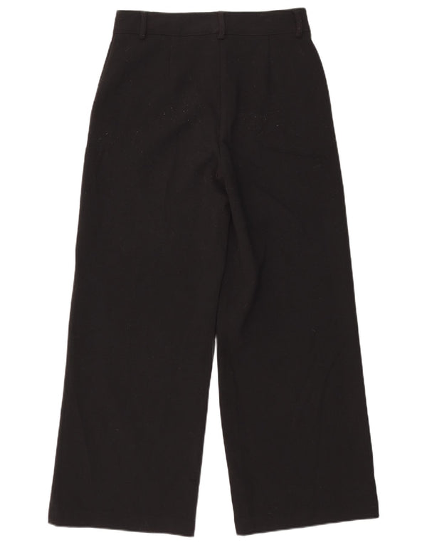 Marks & Spencer Pantalones casuales de cintura alta para mujer UK 10 Small W27 L28 Negro