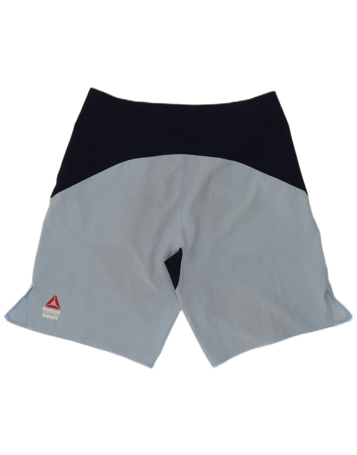 Reebok Bañador con estampado gráfico de nailon color block en azul medio