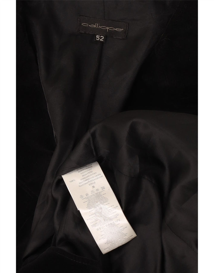 Calliope Chaqueta Blazer de Terciopelo con 2 Botones para Hombre IT 52 XL Algodón Negro