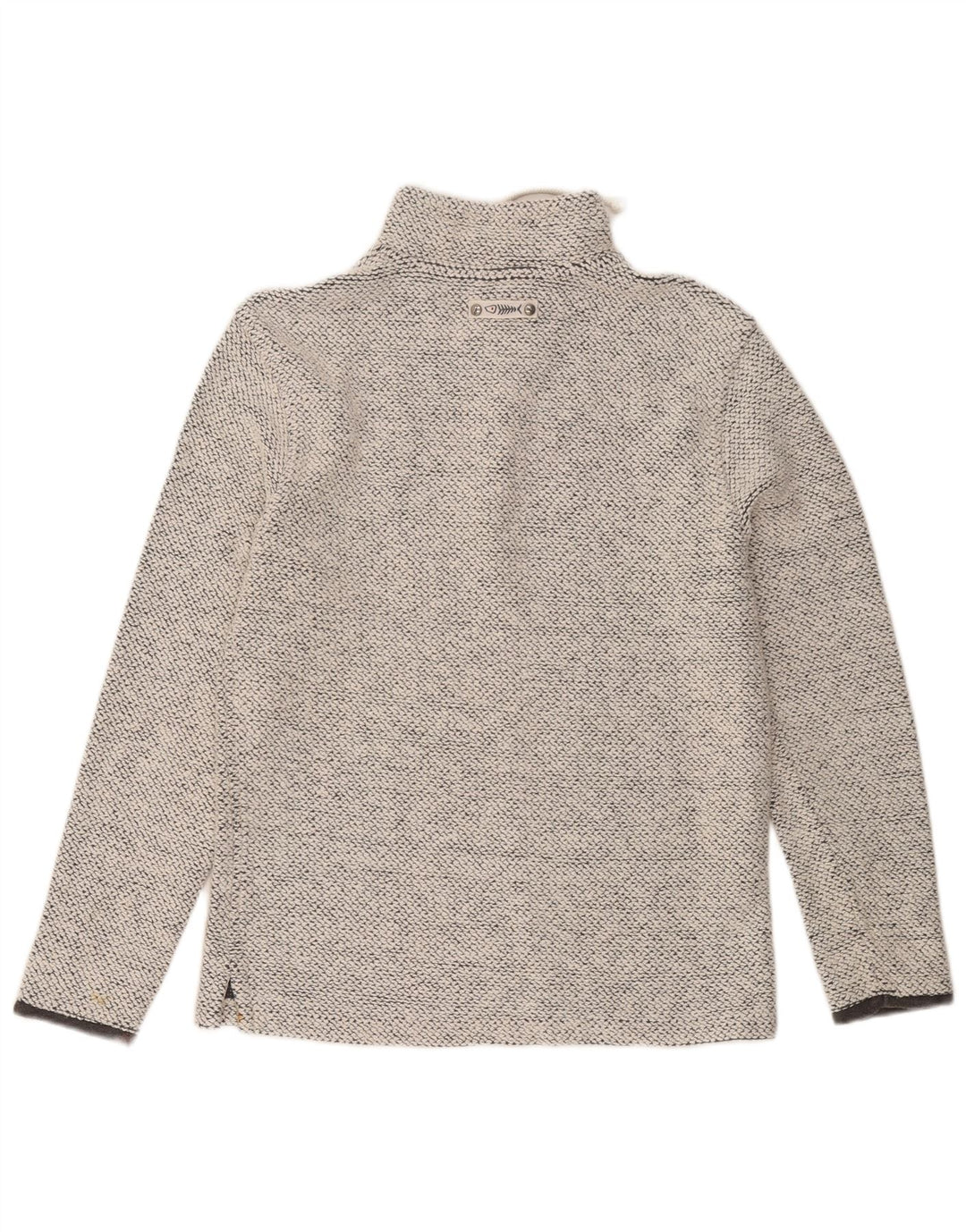 Weird Fish - Sudadera con cuello y cremallera para hombre, talla pequeña, algodón moteado gris