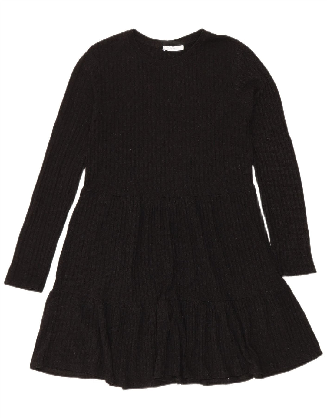 Zara Mujer Vestido De Punto Con Gradas Reino Unido 42 Mediano Negro