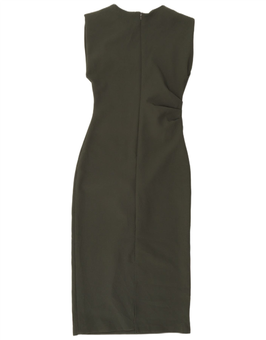 Zara Vestido tubo sin mangas para mujer UK 42 Poliéster caqui medio