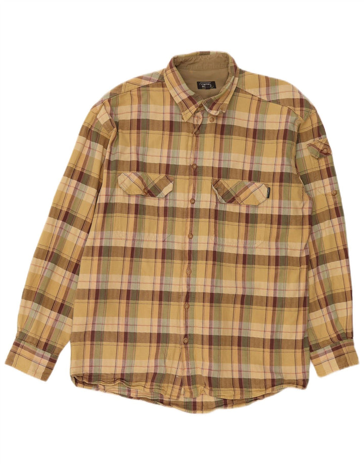 Camisa de franela para hombre Camel Active Cuadros beige grandes