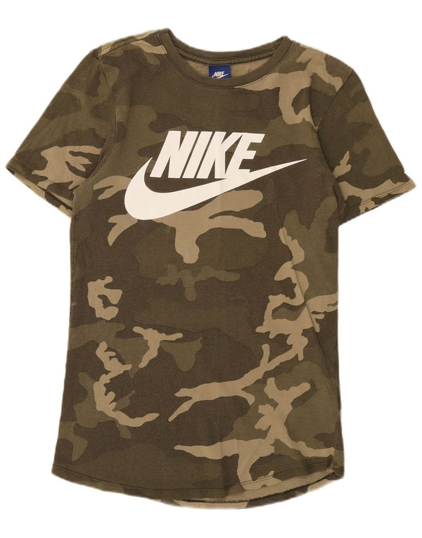 Nike Camiseta gráfica para hombre Top Small Khaki Camuflaje Algodón