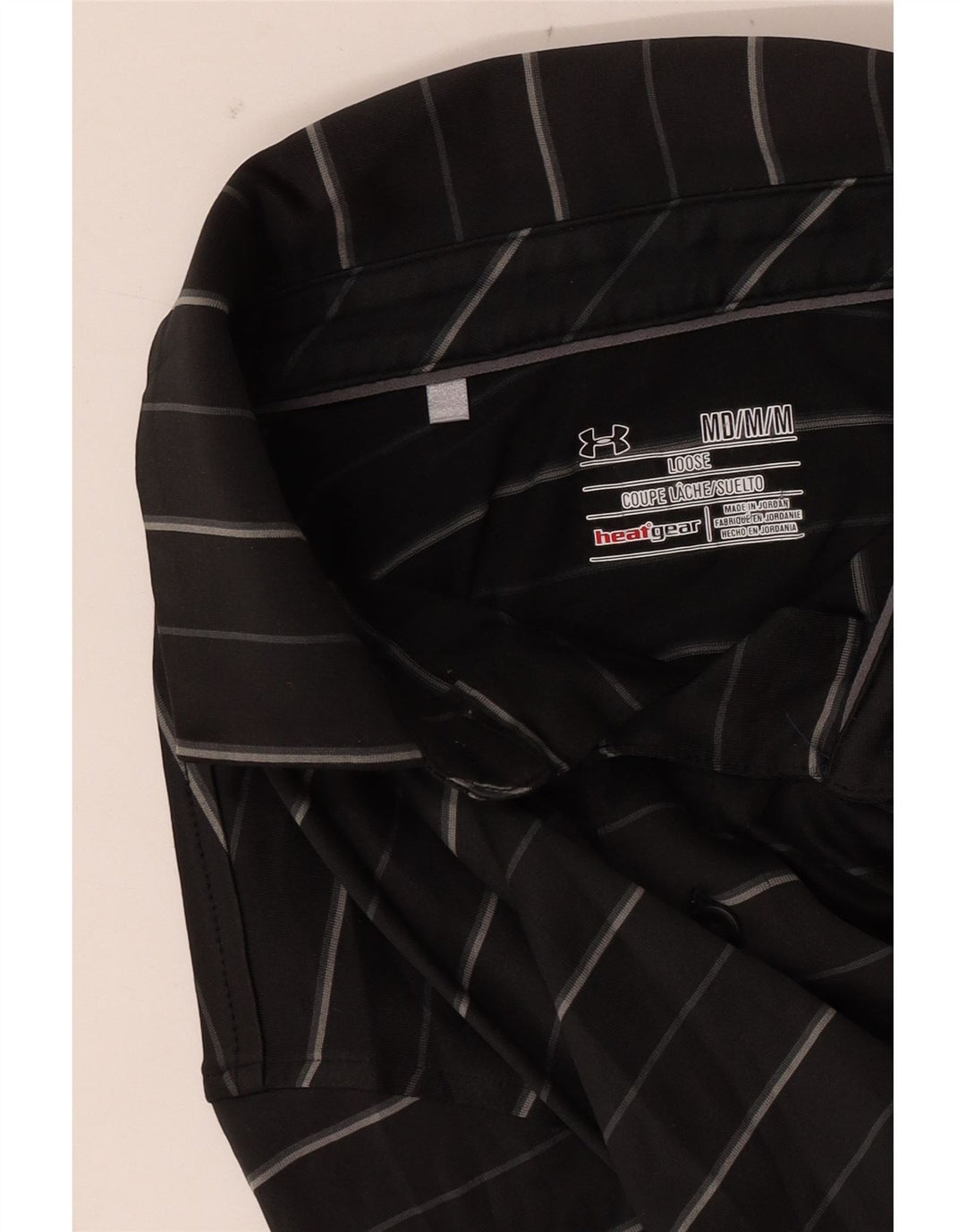 Under Armour Polo Heat Gear para Hombre, Mediano, Rayas Negras