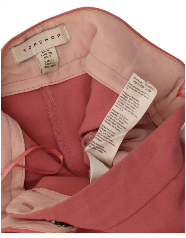 Topshop Pantalones cortos con corte de bota para mujer UK 6 XS W26 L23 Poliéster rosa