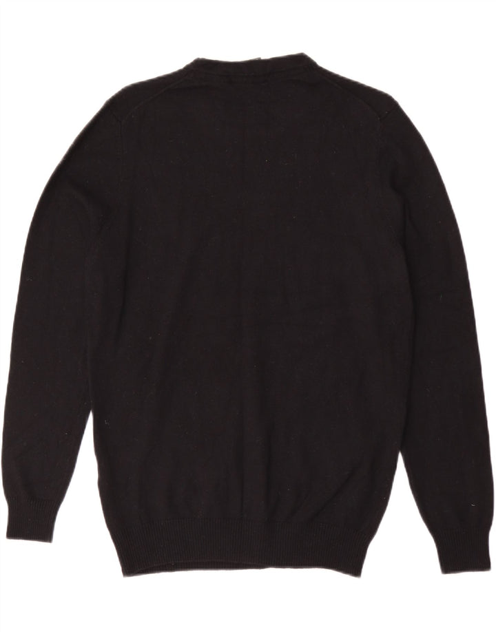 Lyle & Scott Jersey de cuello redondo para hombre de algodón negro mediano