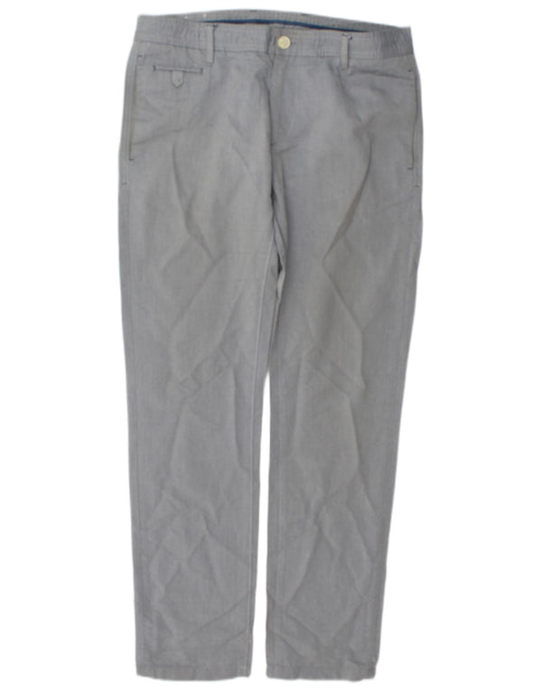 Zara Mens Slim Chino Pantalones EU 42 Medium W32 L31 Algodón Gris