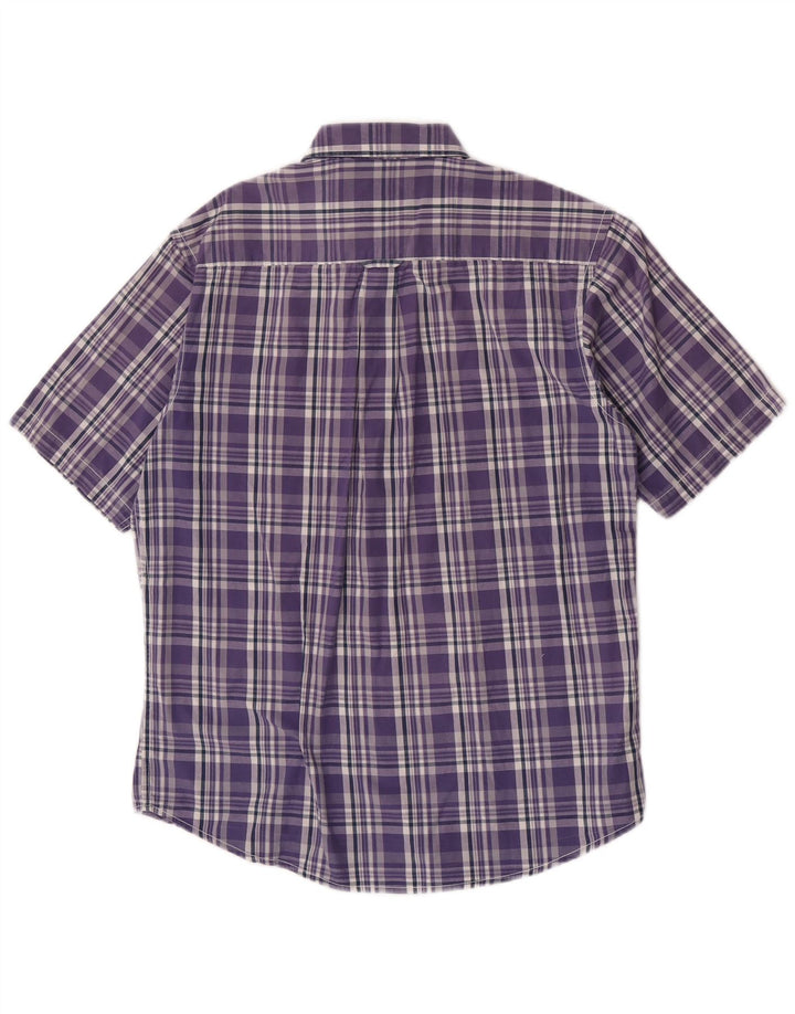 James Pringle Camisa de manga corta para hombre Cuadros morados medianos