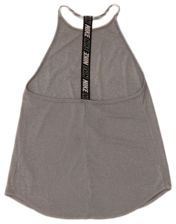 Nike Mujer Dri Fit Graphic Vest Top UK 8 Pequeño Gris Colorblock Poliéster