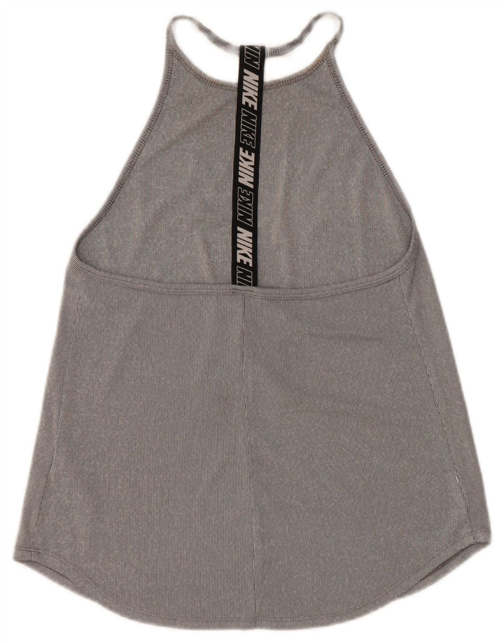 Nike Mujer Dri Fit Graphic Vest Top UK 8 Pequeño Gris Colorblock Poliéster