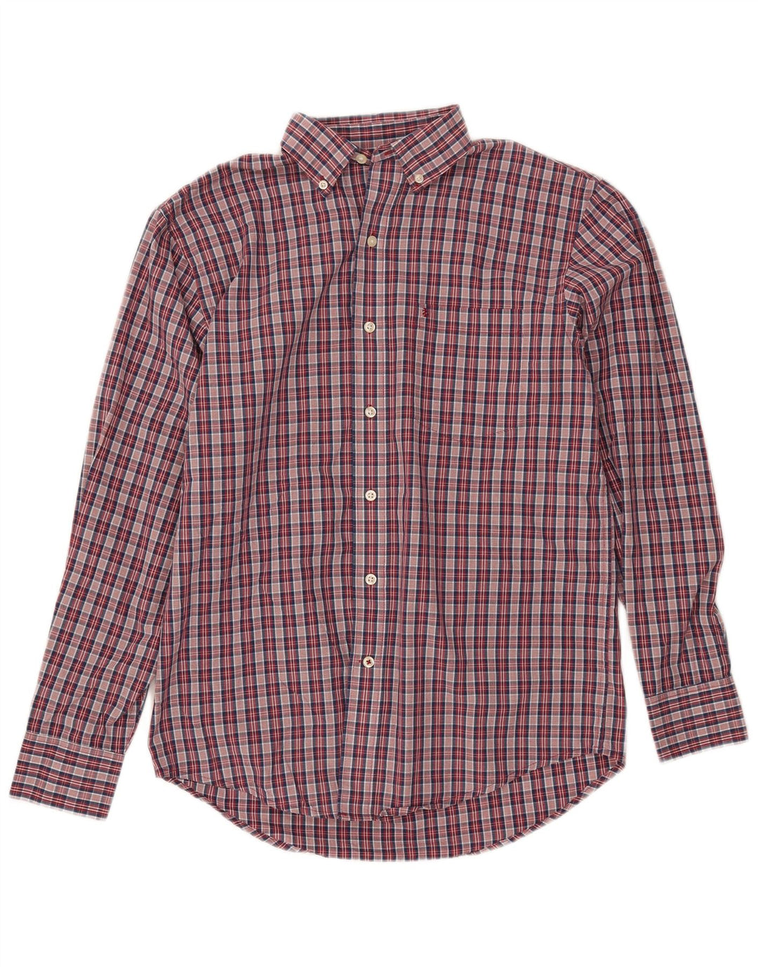 IZOD Camisa Hombre Pequeño Cuadros Rojos Algodón