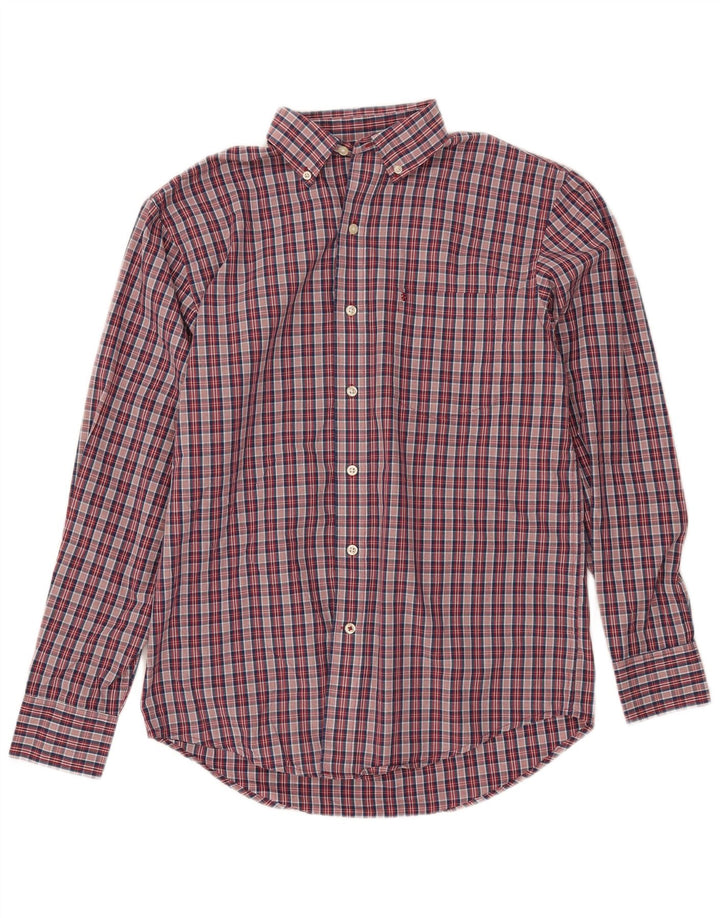 IZOD Camisa Hombre Pequeño Cuadros Rojos Algodón