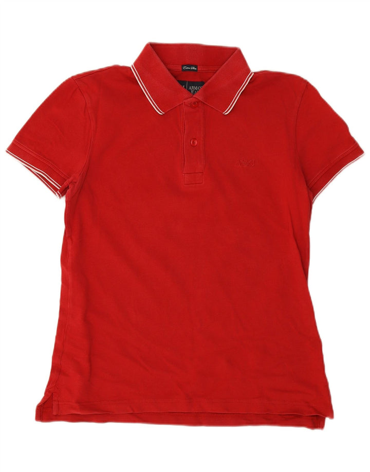 Armani Jeans Polo ajustado para mujer UK 44 Rojo mediano