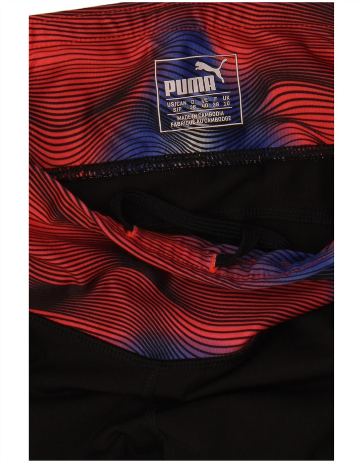 Puma Leggings con estampado abstracto para mujer, talla 10, color negro, pequeño