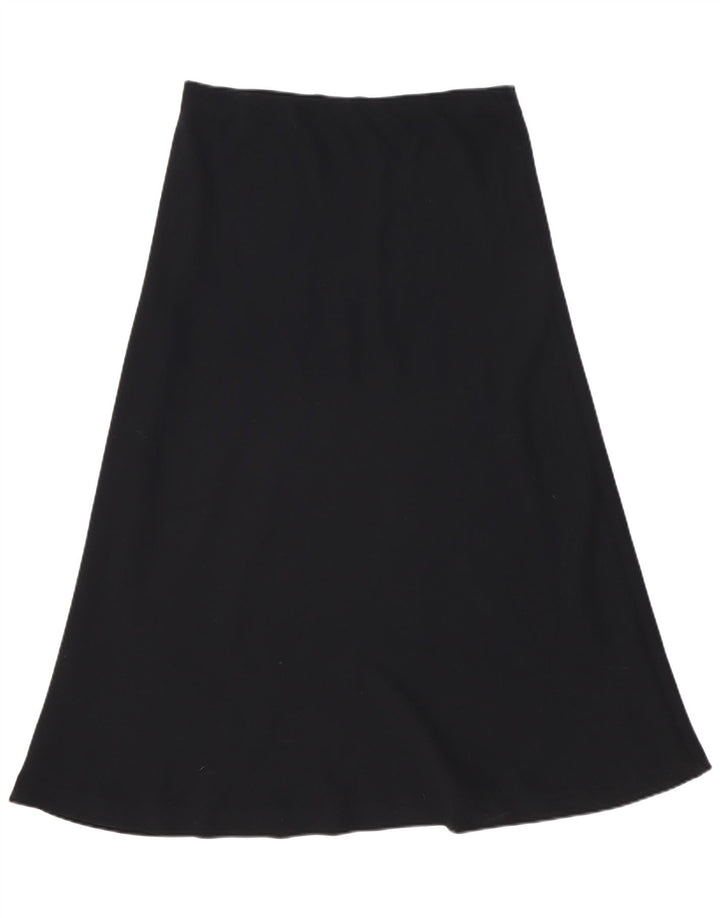 Vintage mujer cintura alta A-Line falda W34 grande negro