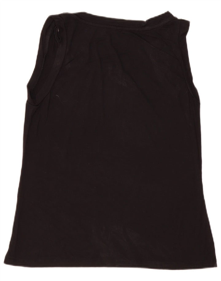 Liu Jo Top sin mangas gráfico para mujer UK 40 Medium Black