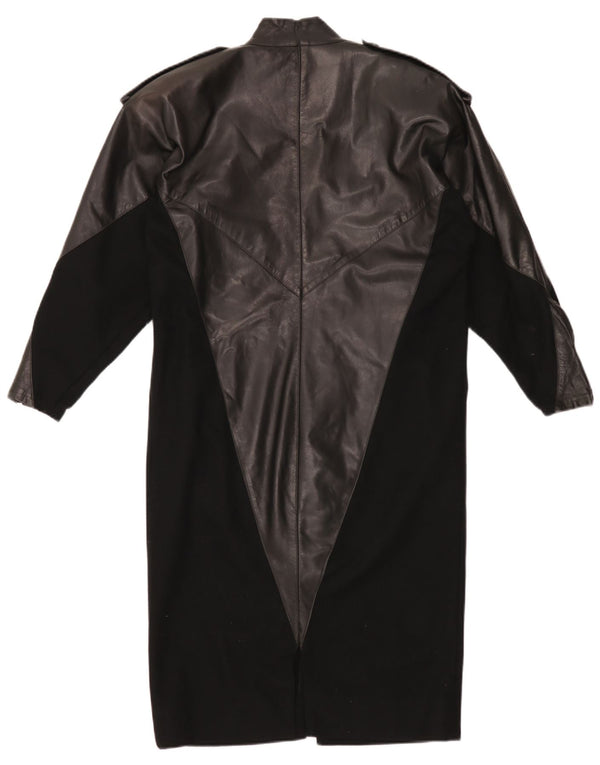 Vintage mujer manga larga vestido de cambio Reino Unido 18 XL bloque de color negro