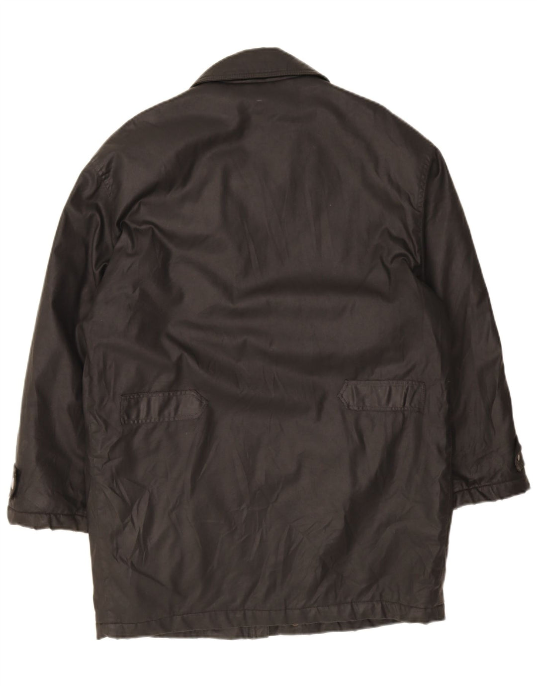 Vintage hombres cortavientos abrigo Reino Unido 42 XL negro
