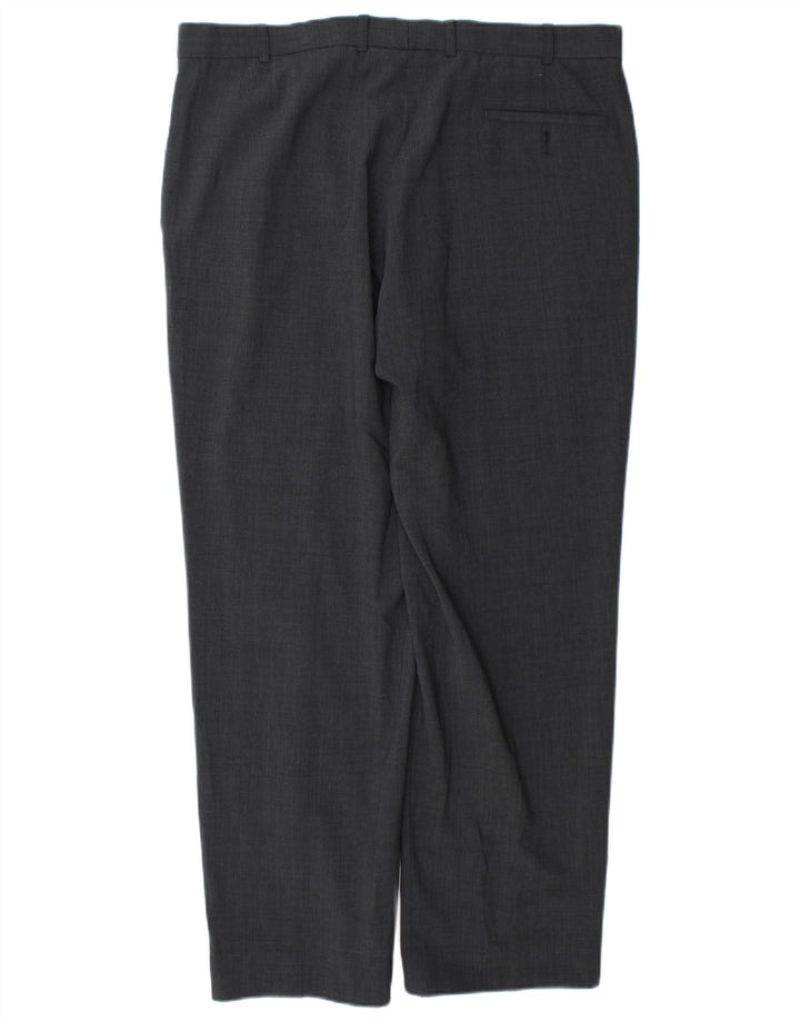 Marks & Spencer Pantalón de traje entallado para hombre W38 L31 Poliéster gris
