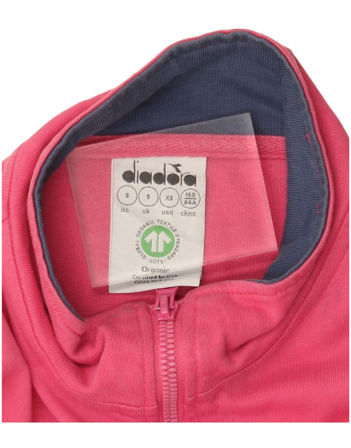 DIADORA Chaqueta superior de chándal con gráfico para mujer UK 40 Small Pink Colourblock