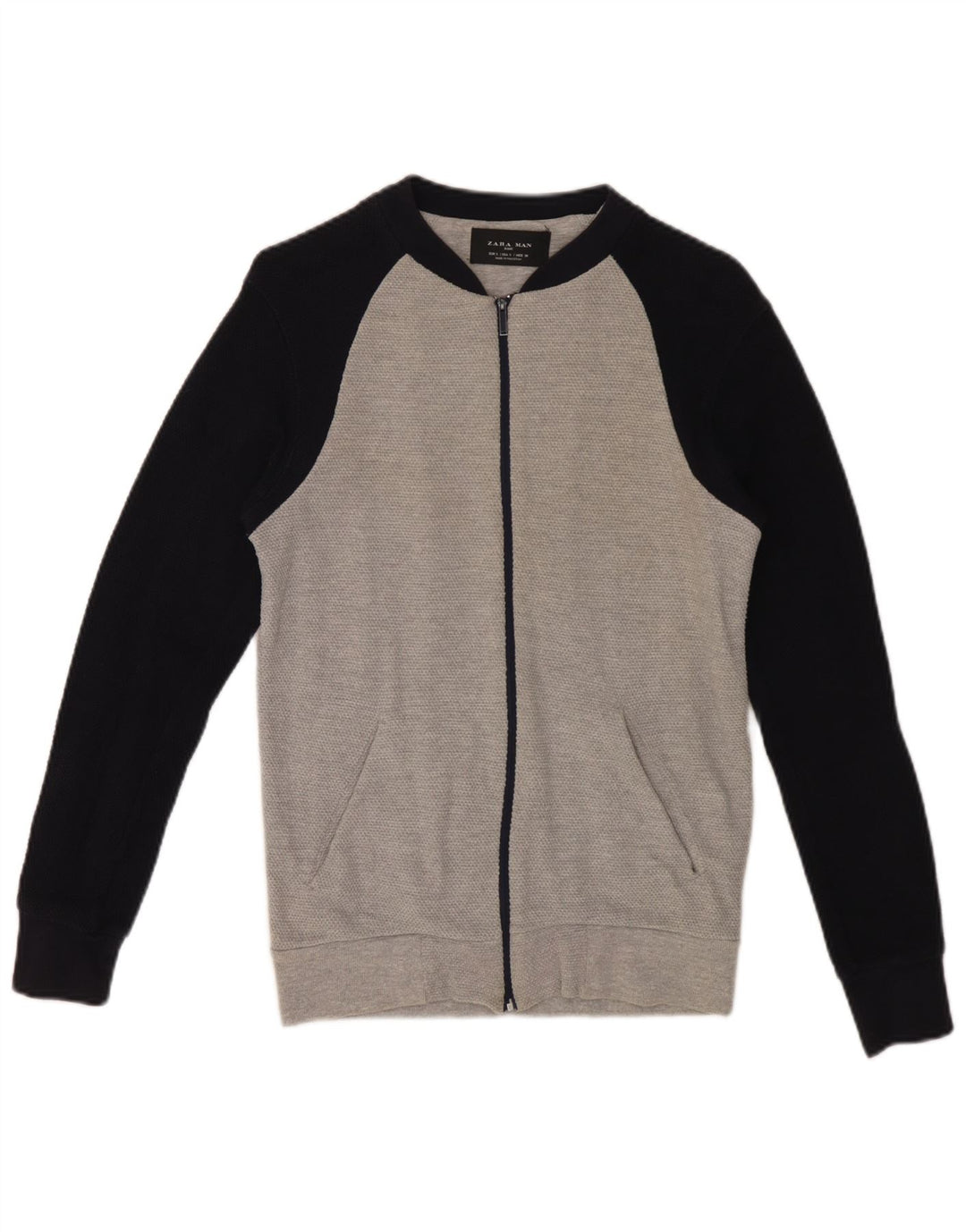 Zara Hombre Chándal Top Chaqueta Small Gris Colorblock Algodón