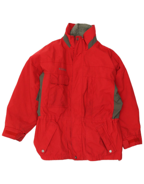Columbia Chaqueta de esquí holgada para hombre UK 38 Medium Red Colourblock Nylon