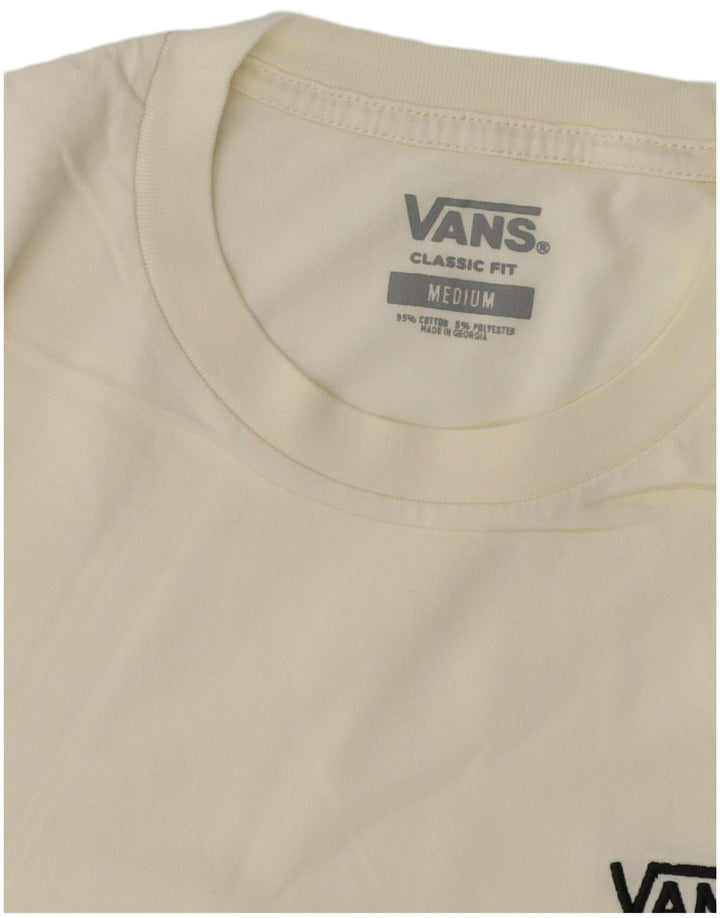 VANS Hombre Classic Fit Camiseta Top Medium Off White Colorblock Algodón