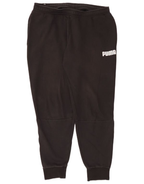 Puma Hombre Pantalones De Chándal Gráfico Joggers XL Negro Colorblock Algodón