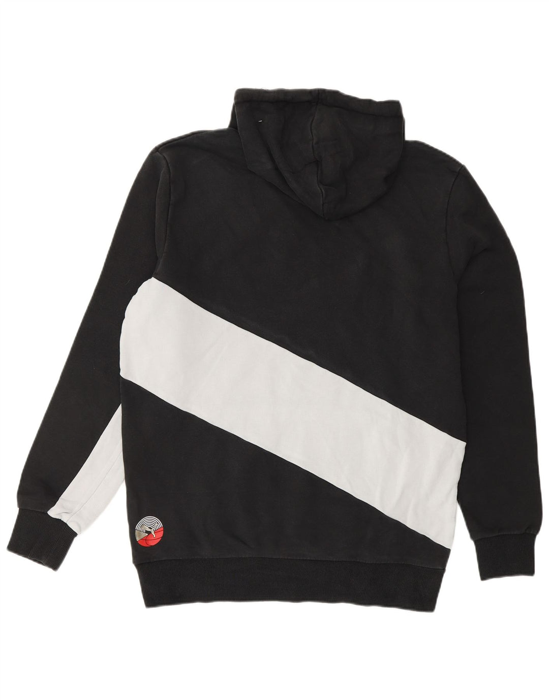 PUMA Jersey con capucha para hombre, tamaño mediano, color negro, algodón con bloques de color