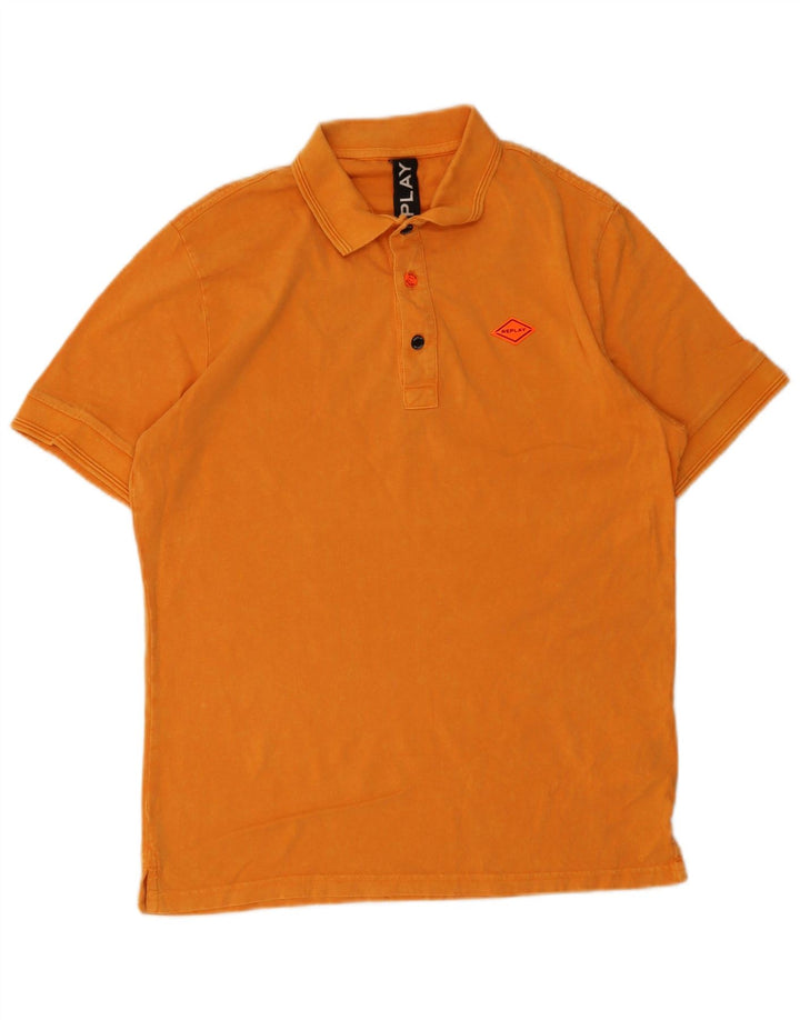 Replay Polo Hombre Small Naranja Algodón