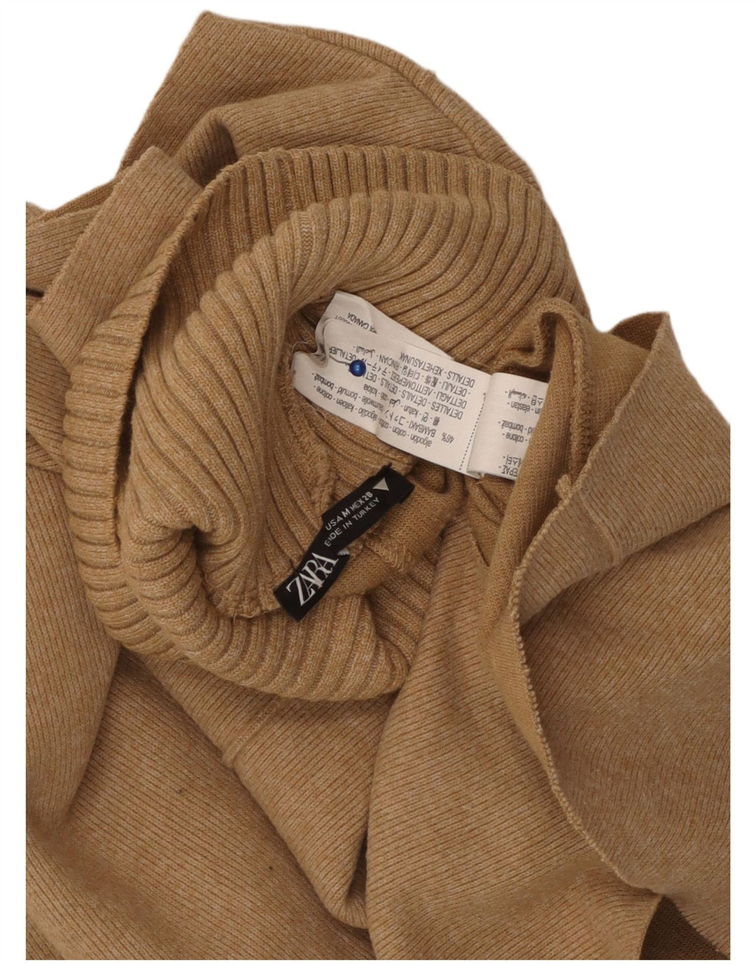 Zara Mujer Chaleco Top UK 12 Medio Beige Algodón