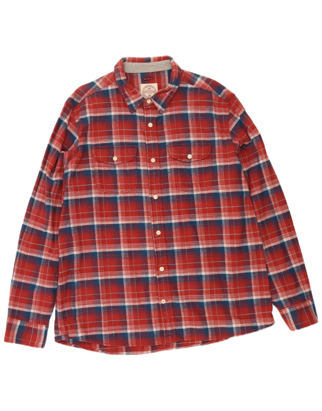 Camisa de franela para hombre Fat Face 2XL Algodón a cuadros rojos