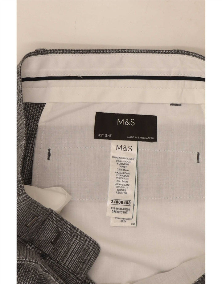 Marks & Spencer Pantalón de traje regular para hombre W32 L29 Gris pata de gallo
