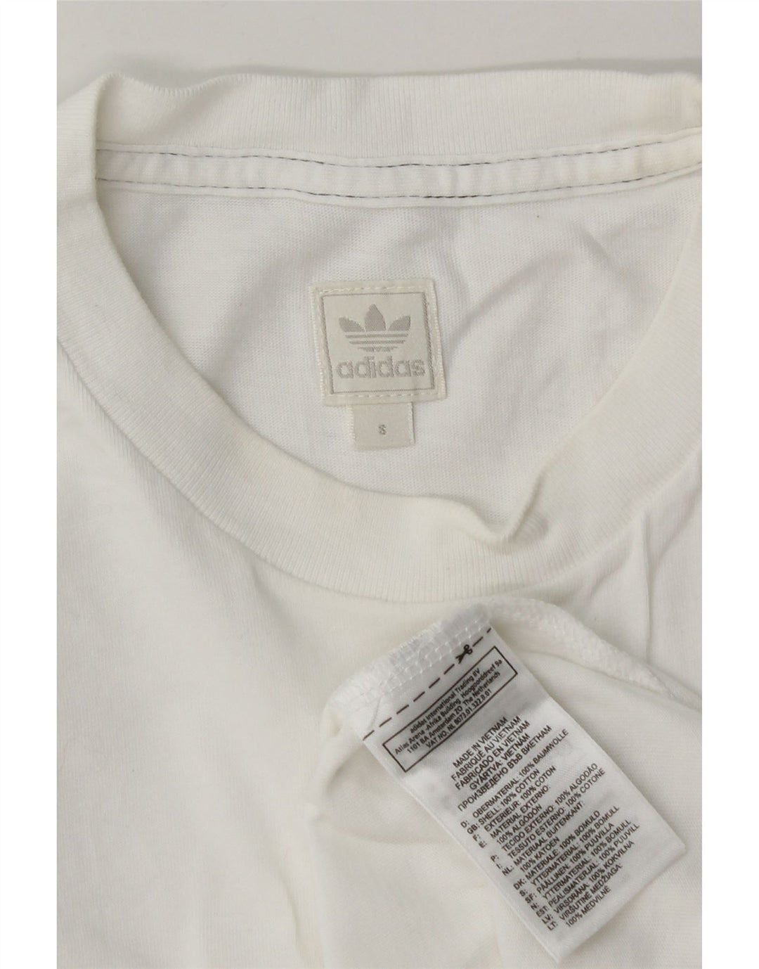Adidas - Camiseta gráfica para hombre, talla pequeña, algodón blanco