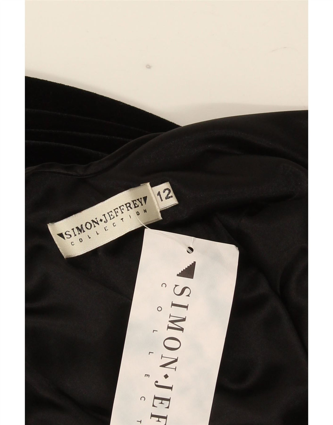 Simon Jeffrey Vestido asimétrico sin mangas para mujer UK 42 Mediano Negro