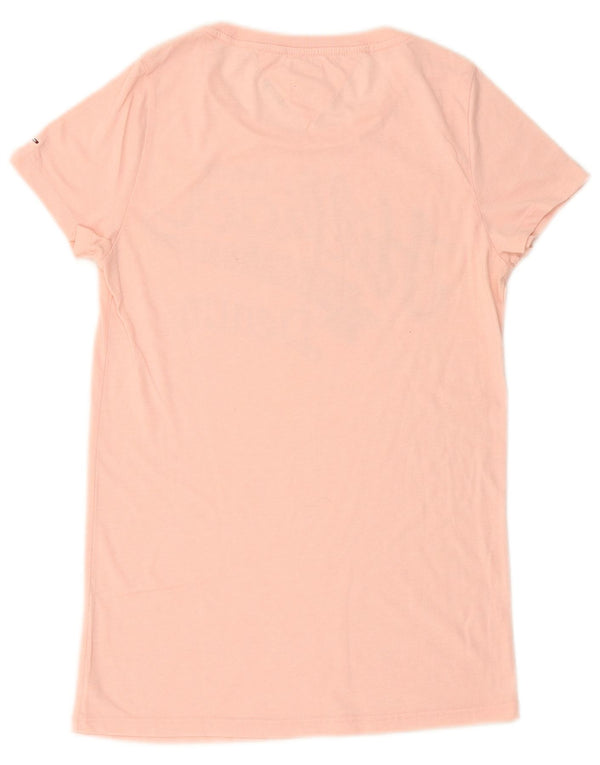TOMMY HILFIGER Camiseta gráfica para mujer Top UK 40 Grande Rosa