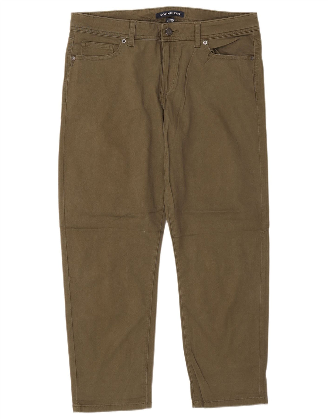 CALVIN KLEIN Pantalones cortos cónicos para mujer US 12 Large W34 L26 Caqui