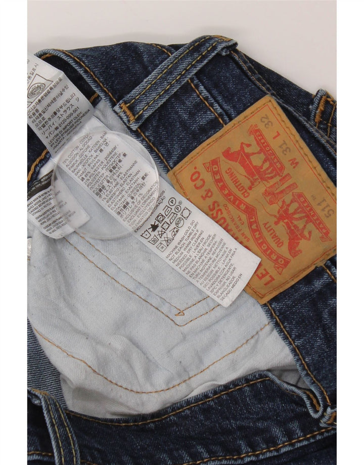 Levi's Hombre 511 Slim Jeans W31 L32 Algodón Azul