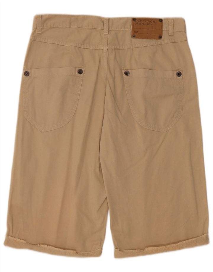 BENETTON Bermudas para mujer IT 42 Medium W32 Algodón beige