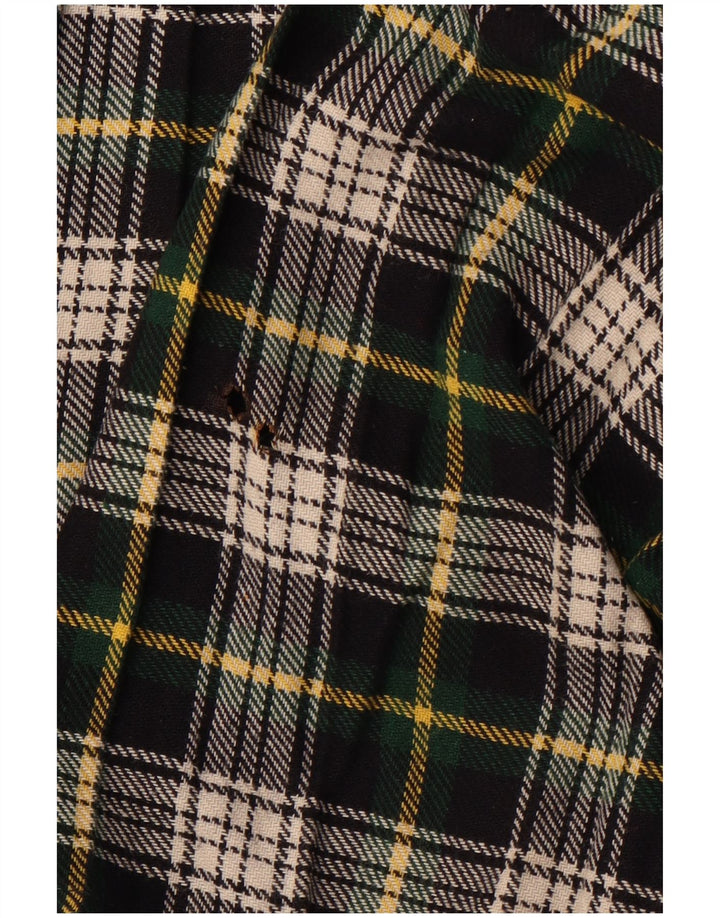 VINTAGE Falda cruzada para mujer W26 Pequeño cuadro verde